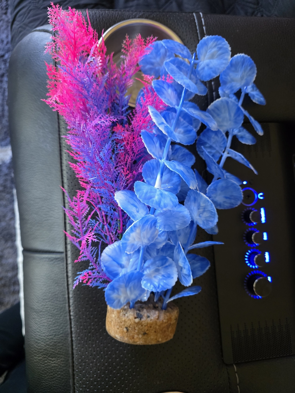 Vibrant Blue & Pink Artificial Aquarium Plant Trio - Brand
